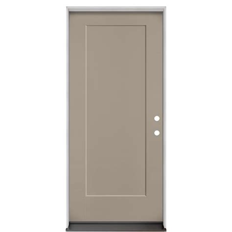 Masonite Performance Door System Lincoln Park 36 Inch X 80 Inch Taupe Single Fibreglass Pr