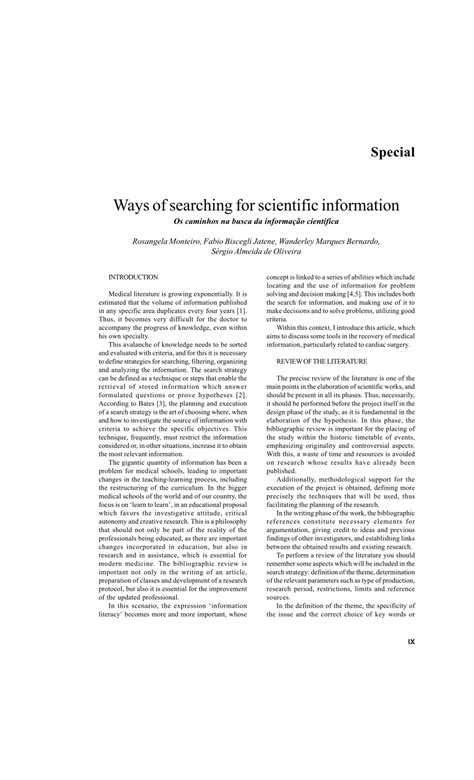 Pdf Ways Of Searching For Scientific Information