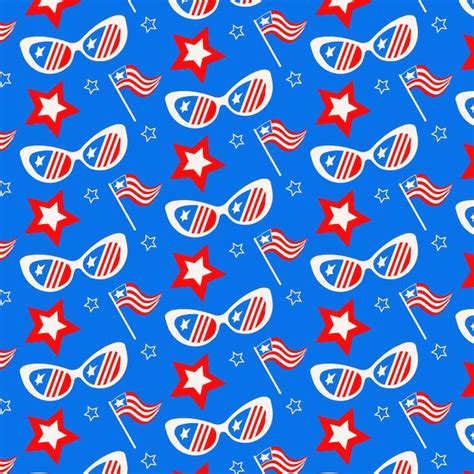 Premium Vector Cute 4th Of July Seamless Pattern 02