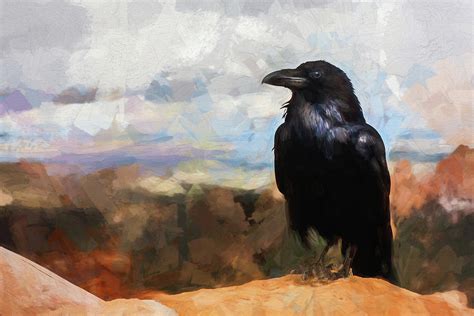 Painted Raven Digital Art By Terry Davis Fine Art America