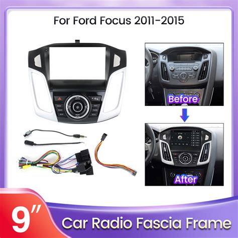 Mlovelin Fits 2 Din Android Car Multimedia Radio Frame For Ford Focus 2011 2012 2013 2014 2015