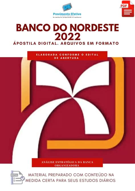 Provimento Efetivo Concursos Apostila Banco Do Nordeste Ano