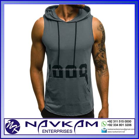 Sportswear Sleeveless Gym Hoodie Cut Off Stringer Tank Top Bodybuilding