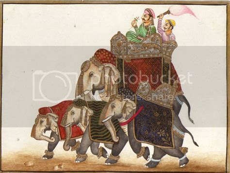 Rajasthan Indian Miniature Painting Maharaja Elephant Ethnic Folk Procession Art Ebay