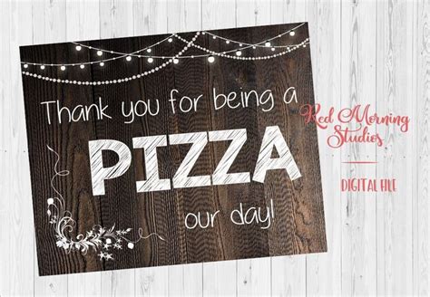 Pizza Wedding Sign Printable Rustic Wedding Pizza Party Decorations