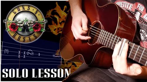 Rocket Queen By Guns N Roses Main Solo Lesson On Acoustic With TABS