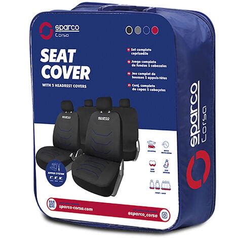 Ensemble de housses de siège de voiture Sparco Noir Bleu