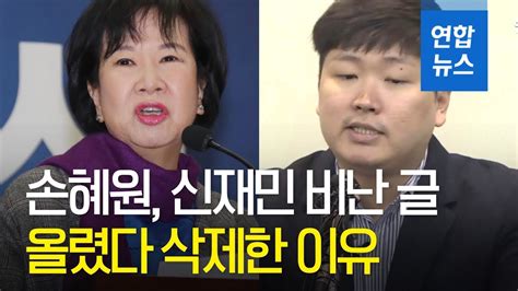 손혜원 페이스북에 신재민 비난 글 올렸다 삭제그 이유는 연합뉴스 Yonhapnews Youtube