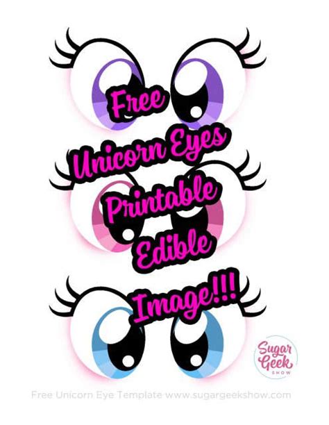 Unicorn Cake Eyes Template