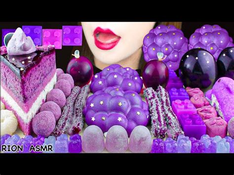 【asmr】purple Desserts Chocolate Marshmallow Kyoho Jelly Mini Kohakuto