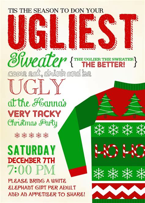 Ugly Sweater Party Invite Template • Business Template Ideas