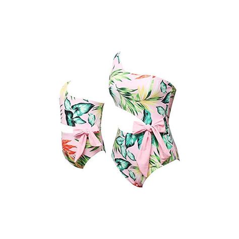 GUOCU Famiglia Corrispondenza Costumi Da Bagno Per Madre Figlia Singola Spalla Bikini Set Vita