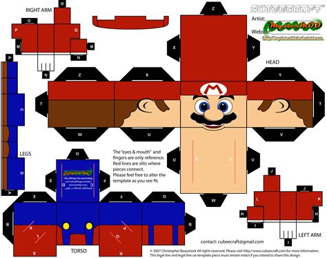 Super Mario Cut Out Templates