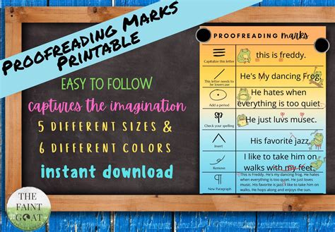 Proofreading Marks Poster Notebook Inserts Etsy