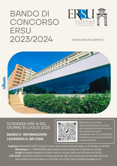 ERSU Bando Di Concorso Per L Attribuzione Di Borse Di Studio Altri