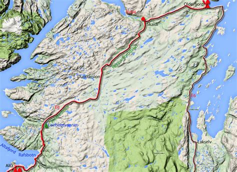 Radtour Norwegen von Tromsø zum Nordkap Etappe Alta Olderfjord