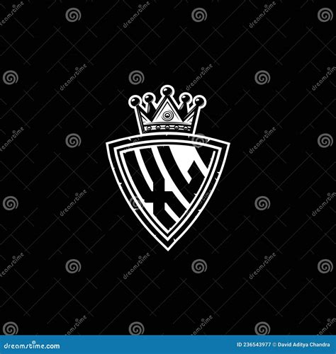 Xl Logo Monogram Shield Crown Luxury Design Stock Vector Illustration