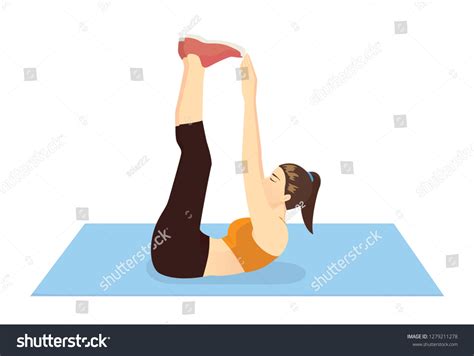 Woman Doing Toe Touch Crunches Exercise Stock Vector Royalty Free