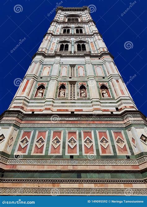 Florence Cathedral Bell Tower. Italian Marble Masterpiece Stock Photo ...