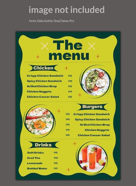 Modèle De Menu De Restaurant Psd Premium