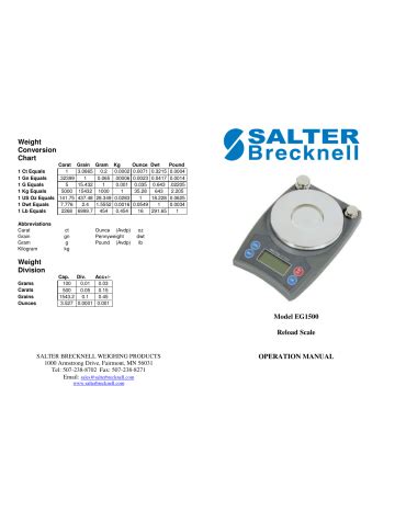 Salter Brecknell Eg Operation Manuals Manualzz