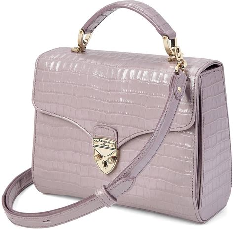 Aspinal Of London Small Midi Mayfair Bag In Lilac Croc Ufo No More