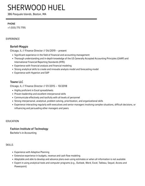 Finance Director Resume Samples Velvet Jobs