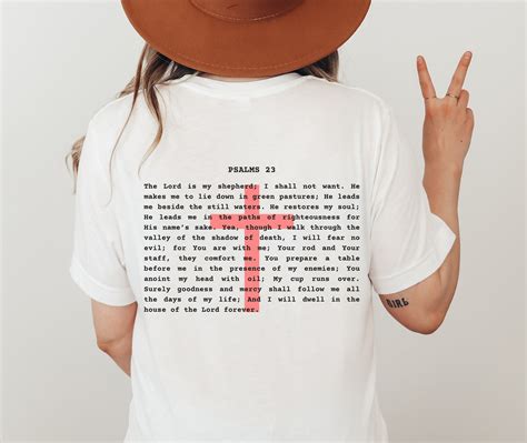 23rd Psalm Shirt 23 Psalms Christians T Shirt Psalms 23 He Restores My