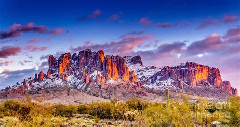 The Beautiful Rocky Mountains In Arizona At Sunset Landscape Photo