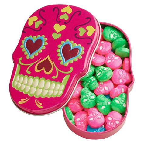 Sugar Skulls Sweet Candy Skulls Tin 1 4oz 39 6g Candy Skulls Sugar