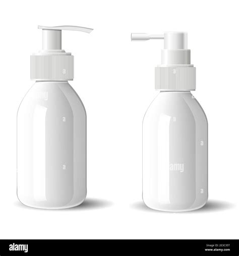 Pump Bottle Mockup Cosmetic Spray Glass Bottle Blank Glossy Container