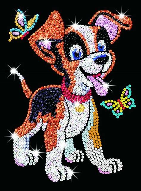 Paillettenshop De Sequin Art Junior Paillettenbilder Hund 0907