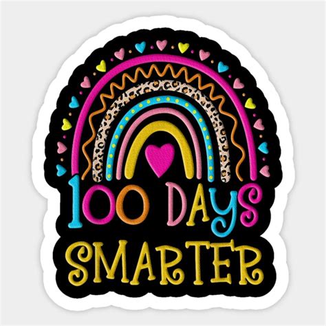 100th Day Of School Teacher 100 Days Smarter Rainbow 100th Day Of