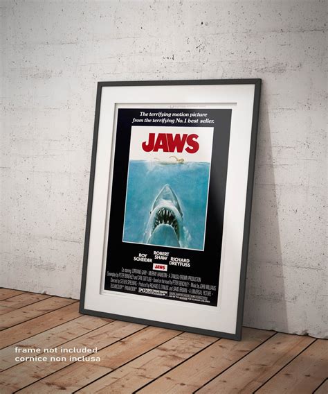 Poster Jaws 1975 Jaws Vintage Reproduction Cinema Film Poster Affiche