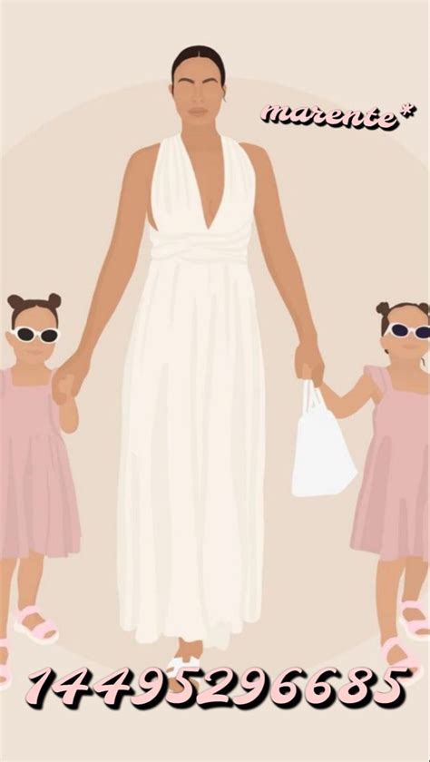 Mother And Daughters Illustration Bloxburg Decal Roblox Image Ids