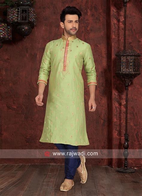 Art Silk Fabric Green Kurta Pajama ‎rajwadi‬ Menswear Mensfashion Suit ‎feelroyal