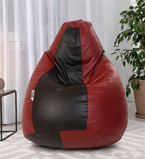 Buy Classic XXL Leatherette Bean Bag Cover In Brown Tan Colour Online