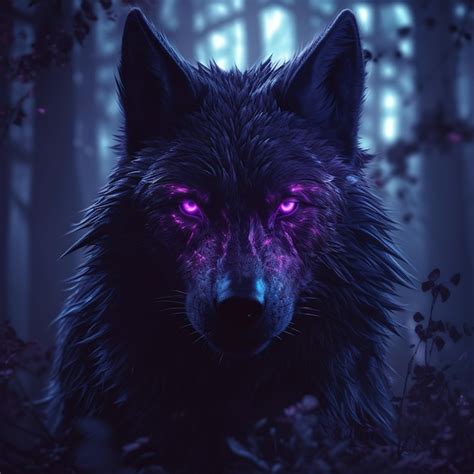 Real Black Wolf With Purple Eyes