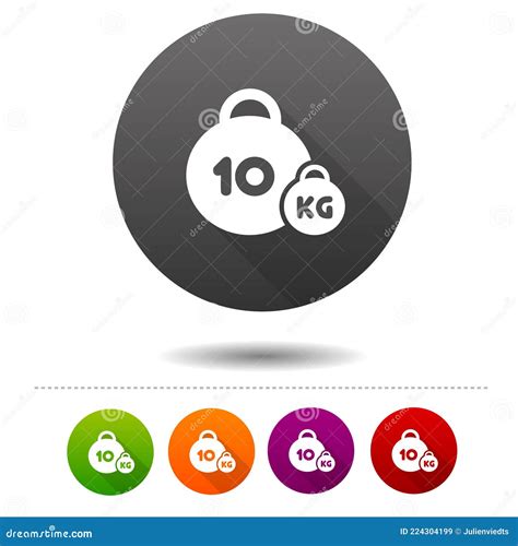 Weight Icon 10 Kilogram Sport Symbol Sign Stock Illustration