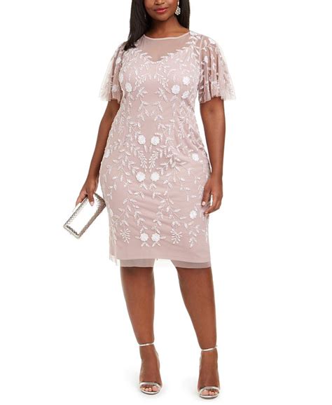 Adrianna Papell Plus Size Beaded Dress Macys