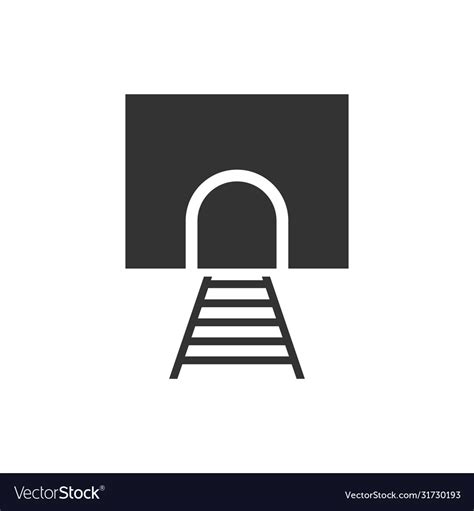 Railway Tunnel Icon Flat Royalty Free Vector Image