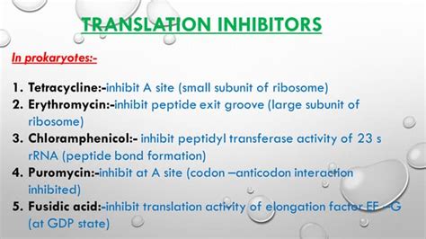 Transcription And Translation Inhibitors Ppt