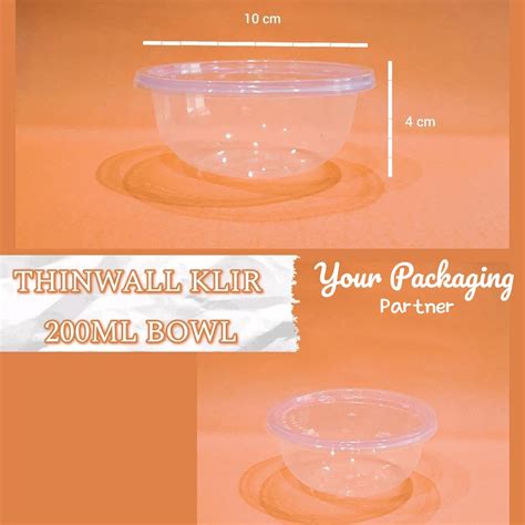 Jual Thinwall Mangkok Anti Pecah Cup Puding Ml Thinwall Klir Food