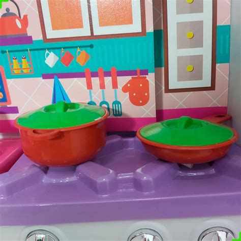 Kit Cozinha Infantil Brinquedo Completa Geladeira Fogão 82cm no Shoptime