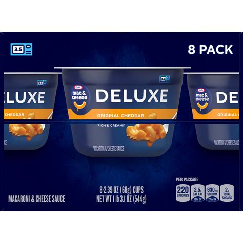 Kraft Deluxe Original Mac N Cheese Macaroni And Cheese Cups Easy Microwavable Dinner 8 Ct Box