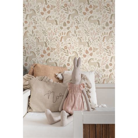 Estahome Behang Unicorns Beige En Terracotta Roze X M