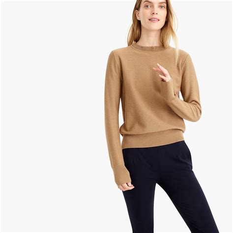 Ruffle Neck Pullover Sweater Pullover Sweaters Pullover Sweater Women