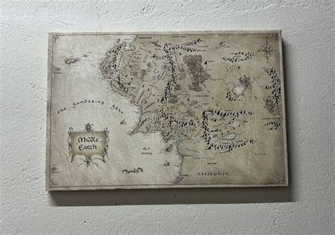 Lord of the Rings Movie Map Antique Map Poster World Map Art - Etsy