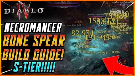 Necromancer End Game Bone Spear Build Guide Diablo Season Youtube