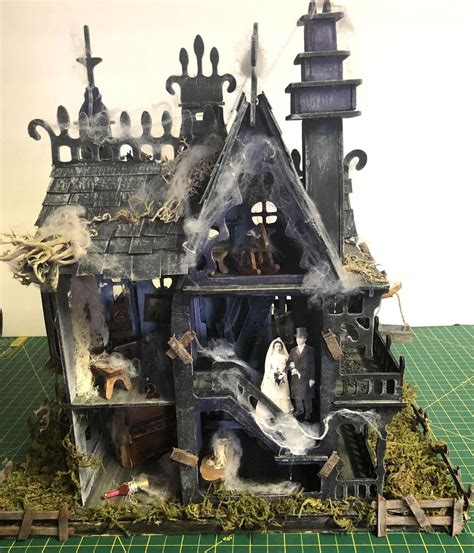 Haunted House Lights Up Dollhouse 1 12 Scale Etsy